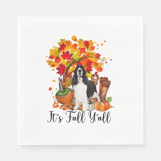 Het is Herfst Y'all Springer Spaniel Dog Halloween Servet (Voorkant)