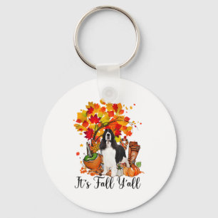 Het is Herfst Y'all Springer Spaniel Dog Halloween Sleutelhanger