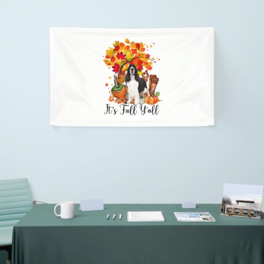 Het is Herfst Y'all Springer Spaniel Dog Halloween Spandoek (Beurs)