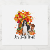 Het is Herfst Y'all Springer Spaniel Dog Halloween Sparkling Wijnetiket (Enkel label)