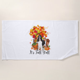 Het is Herfst Y'all Springer Spaniel Dog Halloween Strandlaken