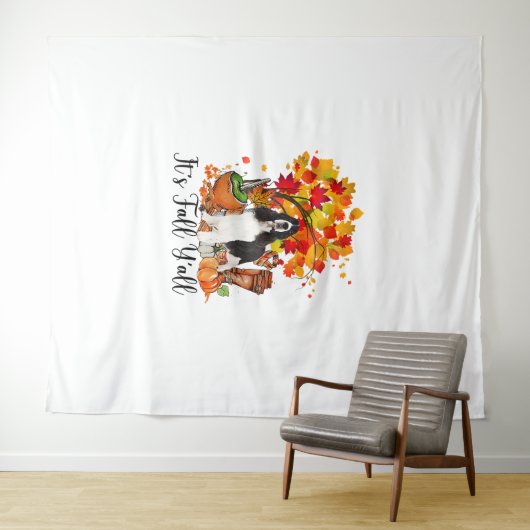 Het is Herfst Y'all Springer Spaniel Dog Halloween Wandkleed (In Situ (horizontaal))