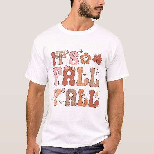 Het is Herfst Y'all Summer Vibe Pink Floral Autumn T-shirt (Voorkant)