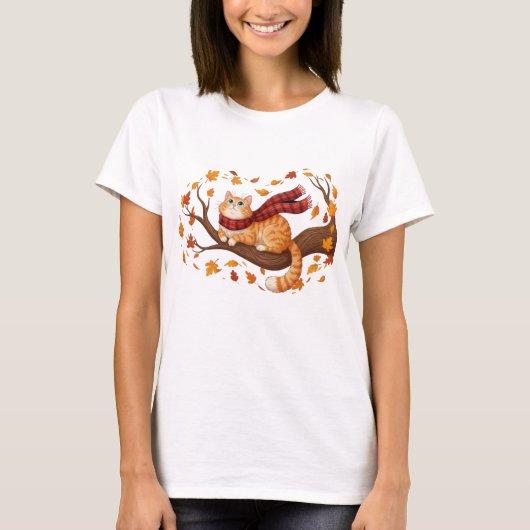Het is Herfst Y'all T-shirt - Thanksgiving Cat Lea (Voorkant)