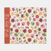 Het is Herfst Yall Thanksgiving Harvest Fall Leave Fleece Deken (Voorkant (Horizontaal))