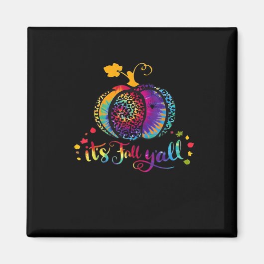 Het is Herfst Y'all Tie Dye Leopard Print Pumpkin  Magneet (Voorkant)