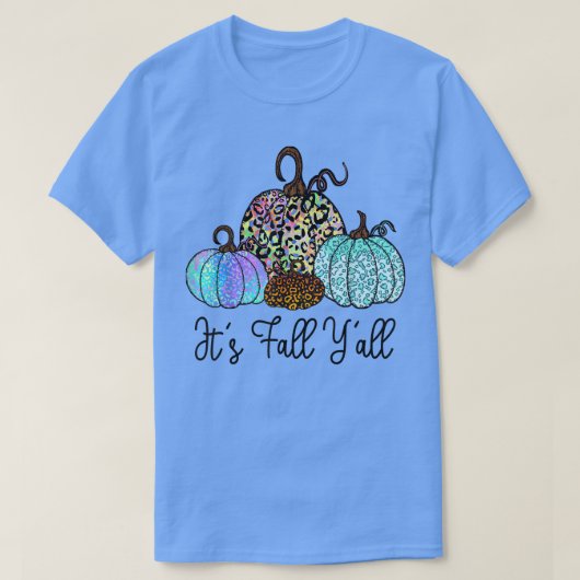 Het is Herfst Y'all Tie Dye Leopard Pumpkin Autumn T-shirt (Design voorkant)