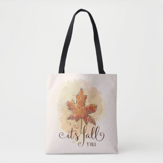 Het is herfst y'all Waterverf Maple Leaf Tote Bag (Voorkant)