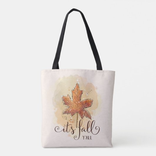 Het is herfst y'all Waterverf Maple Leaf Tote Bag (Achterkant)