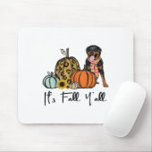 Het is Herfst Y'all Yellow Rottweiler Dog Leopard Muismat (Met muis)
