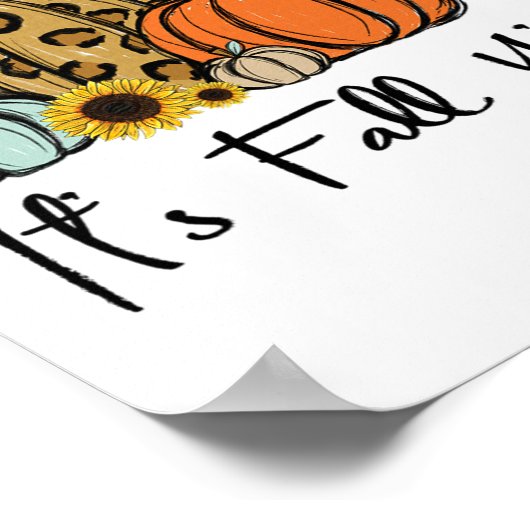 Het is Herfst Y'all Yellow Rottweiler Dog Leopard  Poster (Hoek)