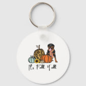 Het is Herfst Y'all Yellow Rottweiler Dog Leopard  Sleutelhanger (Voorkant)