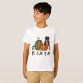 Het is Herfst Y'all Yellow Rottweiler Dog Leopard T-shirt (Voorkant volledig)