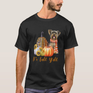 Het is Herfst Y'all Yorkie Dog Leopard Pumpkin Her T-shirt