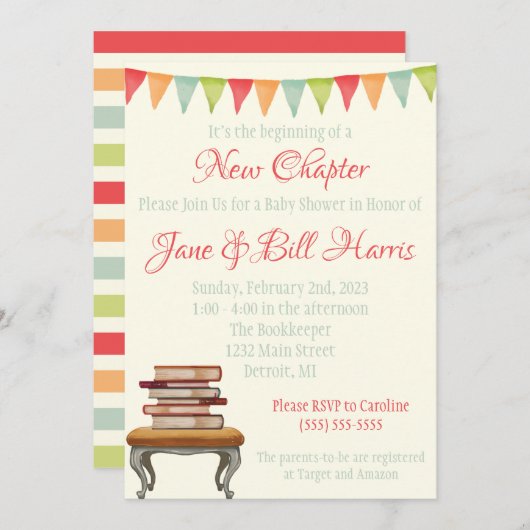 Het is het begin van een nieuw Baby shower van het Kaart (Voorkant / Achterkant)