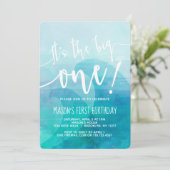 Het is het Big One Wave 1st Birthday Invitation Su Kaart (Staand voorkant)