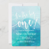Het is het Big One Wave 1st Birthday Invitation Su Kaart (Voorkant)