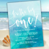 Het is het Big One Wave 1st Birthday Invitation Su Kaart