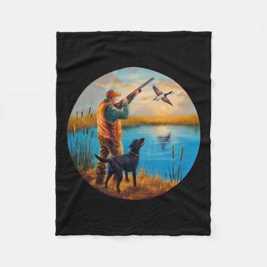 Het is het Black Labrador Hunting Lab. waterloop v Fleece Deken (Voorkant)