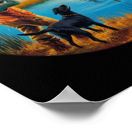Het is het Black Labrador Hunting Lab. waterloop v Poster (Hoek)