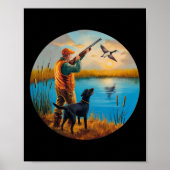 Het is het Black Labrador Hunting Lab. waterloop v Poster (Voorkant)
