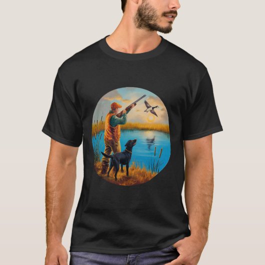 Het is het Black Labrador Hunting Lab. waterloop v T-shirt (Voorkant)