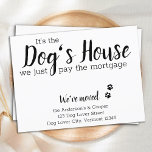 Het is het Dogs House dat we betalen voor Mortgaug Briefkaart<br><div class="desc">Het is het huis van de hond, we betalen gewoon de hypotheek. Laat je beste vriend je beweging aankondigen met deze schattige en grappige koninklijke kaartje. Personaliseer met namen en uw nieuwe adres. Deze mededeling van de hond is een must voor alle hondenmoeders, hondenbroodjes en hondenliefhebbers! COPYRIGHT © 2020 Judy...</div>