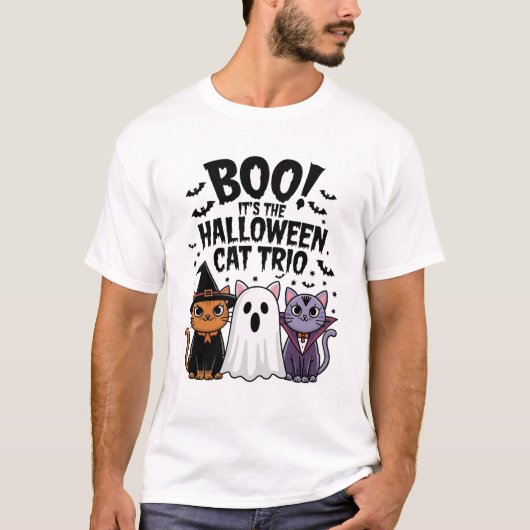 Het is het Halloween Cat Trio T-shirt (Voorkant)