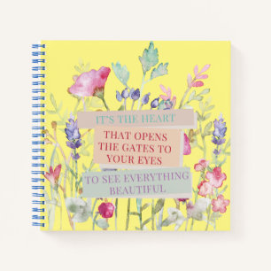 Het is het hart dat de poorten opent, bloementuin notitieboek