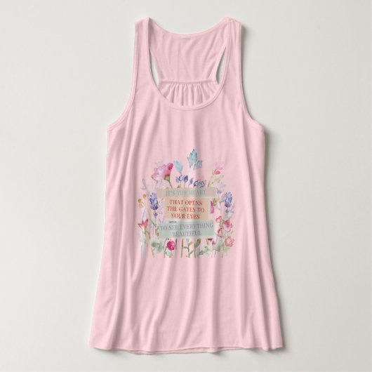 Het is het hart dat de poorten opent, bloementuin tanktop (Design voorkant)