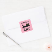 Het is het Jaar van de KAT Vierkante Sticker (Envelop)