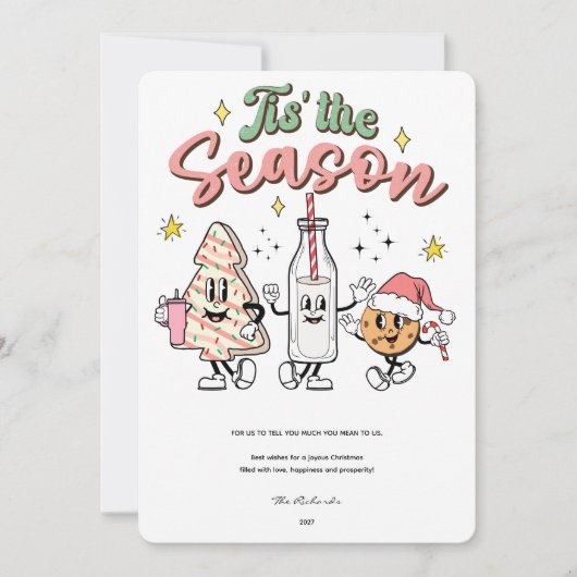 Het is het kerstseizoen feestdagenkaart (Voorkant)