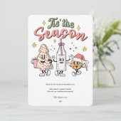 Het is het kerstseizoen feestdagenkaart (Staand voorkant)