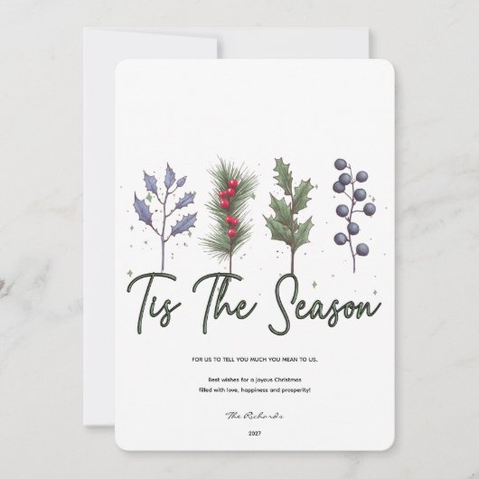 Het is het kerstseizoen Kerstvakantiekaart Feestdagenkaart (Voorkant)