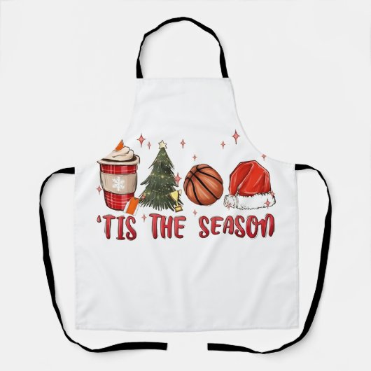 Het is het kerstseizoen Xmas Kerstmis Basketbal Schort (Voorkant)