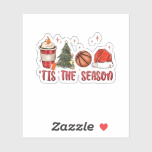 Het is het kerstseizoen Xmas Kerstmis Basketball Sticker