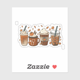 Het is het Latte Seizoen Pumpkin Spice Koffie Herf Sticker