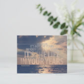 "Het is het leven in uw jaren"Citaat Briefkaart (Staand voorkant)