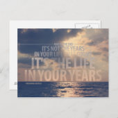 "Het is het leven in uw jaren"Citaat Briefkaart (Voorkant / Achterkant)