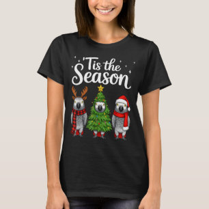 Het Is Het Seizoen Afrikaanse G Papegaai Kerstman T-shirt