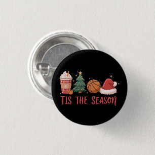 Het Is Het Seizoen Basketbal Liefhebber Kerstcadea Ronde Button 3,2 Cm