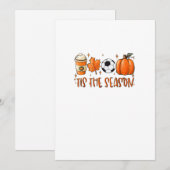Het Is Het Seizoen Blad Latte Herfst Football Feestdagenkaart (Voorkant / Achterkant)