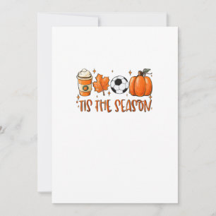 Het Is Het Seizoen Blad Latte Herfst Football Feestdagenkaart