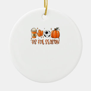 Het Is Het Seizoen Blad Latte Herfst Football Keramisch Ornament