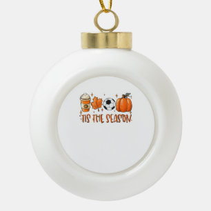 Het Is Het Seizoen Blad Latte Herfst Football Keramische Bal Ornament