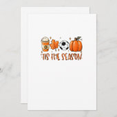 Het Is Het Seizoen Blad Latte Herfst Voetbal Feestdagenkaart (Voorkant / Achterkant)