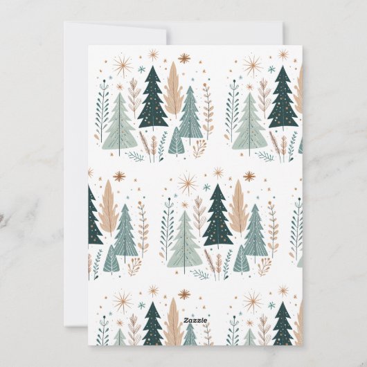 Het is het Seizoen Boho Botanische Kerstbomen Feestdagenkaart (Achterkant)