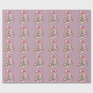 Het Is Het Seizoen Coquette Strik Gekke Roze Kerst Cadeaupapier