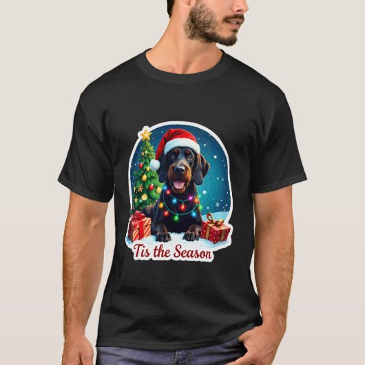 Het Is Het Seizoen Duitse Draadharige Pointer Hond T-shirt (Voorkant)