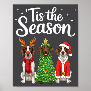 Het Is Het Seizoen Duitse Korthaar Inter Kerstmis  Poster